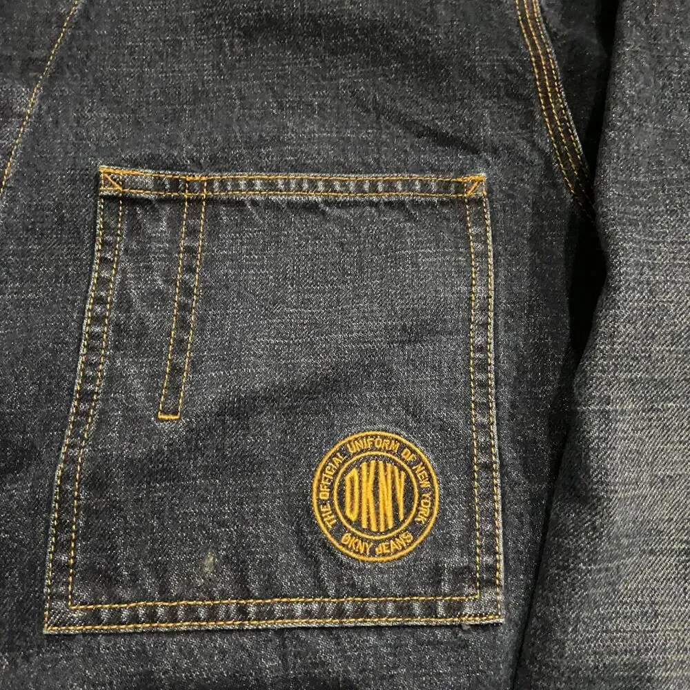 DKNY Jeans Vintage Blue Denim Chore Jacket & Jean Suit Set Men's Size XL/38 - Picture 4 of 16